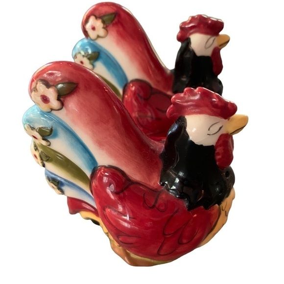 Blue Sky Heather Goldminc Rooster Salt and Pepper Shaker Set - Picture 1 of 7
